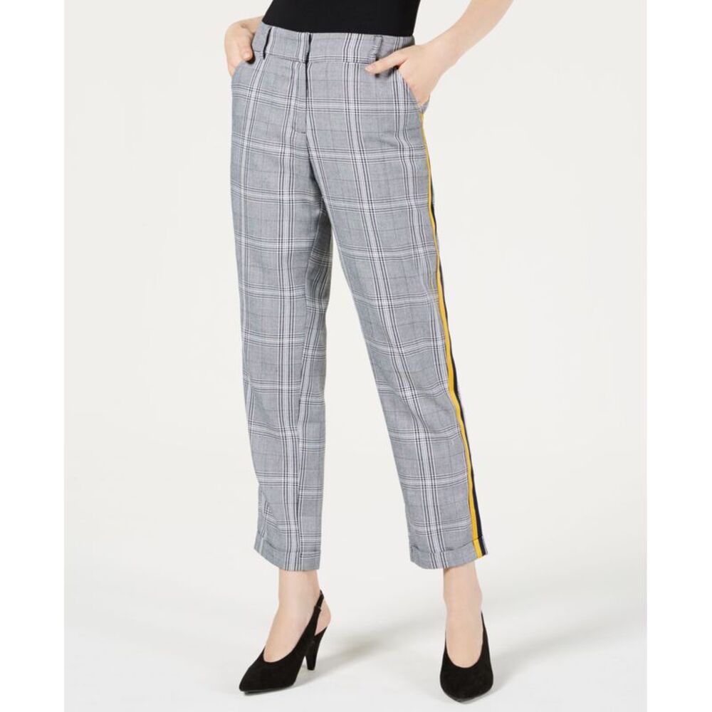 PROJECT 28 NYC Menswear Plaid Side-Striped Pants